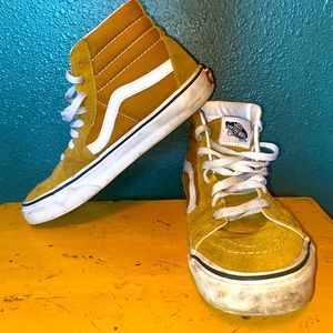 Vans YellowSk8-HI Suede Shoes mustard yellow
